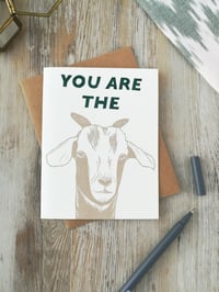 Image 2 of You Are The G.O.A.T. Linocut Card