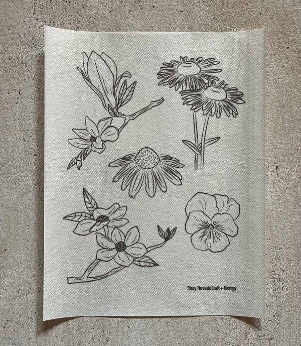 Image of Stick & Stitch Embroidery Pattern Set - Floral