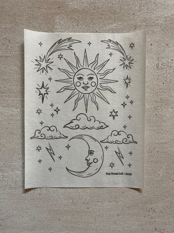 Image of Stick & Stitch Embroidery Pattern Set - Celestial