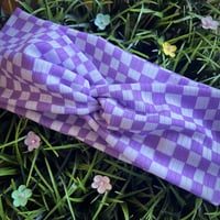 Purple Checkered Headwrap