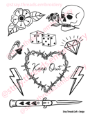 Image 4 of Stick & Stitch Embroidery Pattern Set - Tattoo Flash