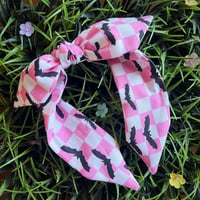Pink Batty Checkered Headband
