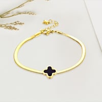 Image 1 of Gold Four Leaf Clover Bracelet