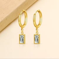 Image 1 of Dangling Diamond Huggies