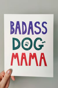 Image 3 of Badass Dog Mama Original Linocut