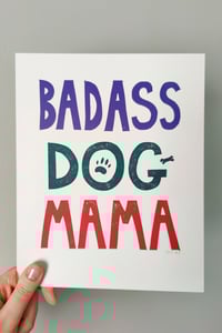 Image 3 of Badass Dog Mama Original Linocut