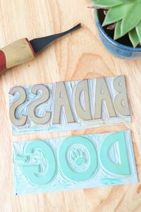 Image 5 of Badass Dog Mama Original Linocut