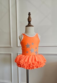 Image 1 of Neon orange tutu leo swimsuit