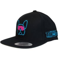 Image 2 of FRENCHIE BULL - BLACK W/ NEON BLUE HAT