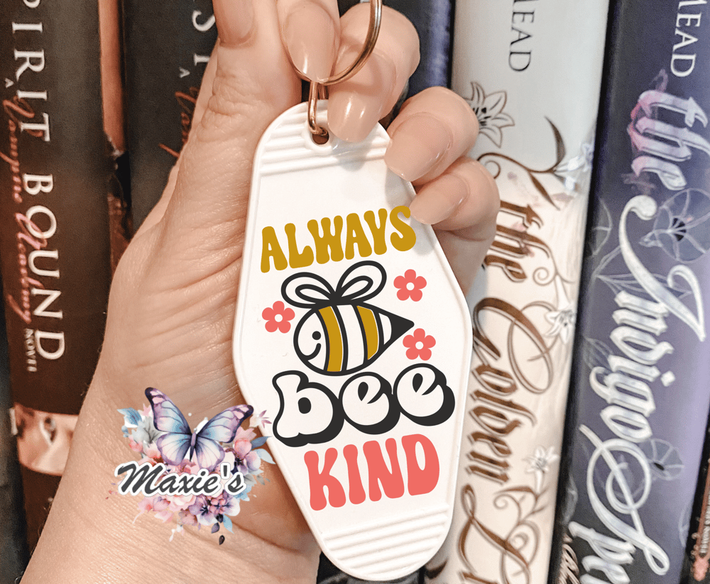 Image of Always Bee 🐝 Kind Graphic Design UVDTF Motel Keychain Decal 