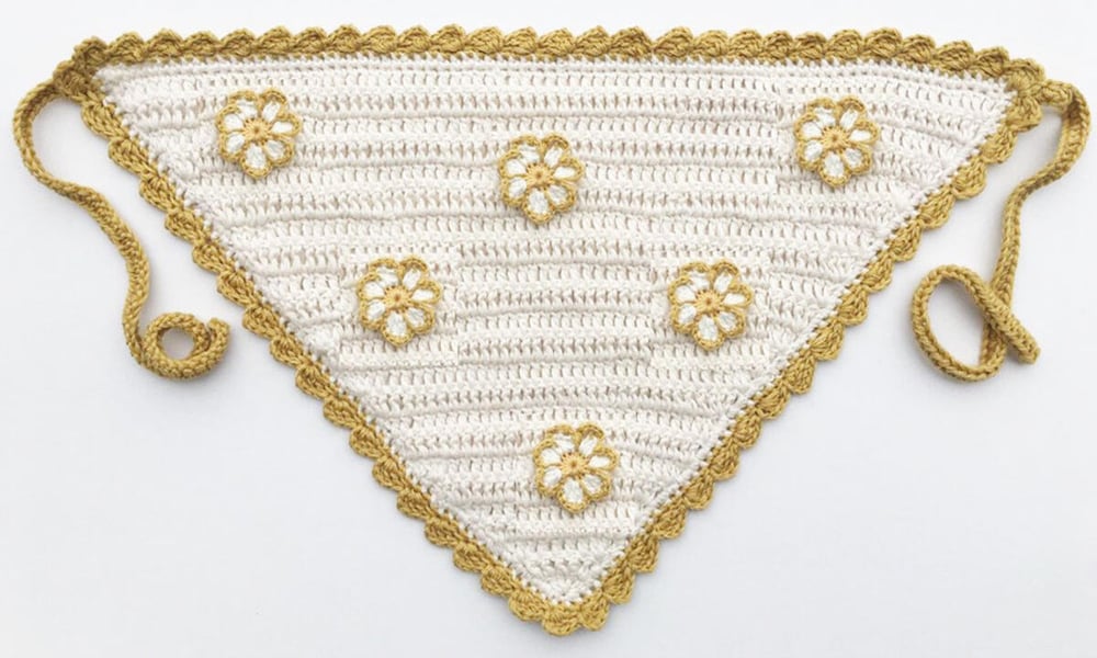 Image of Crochet Flower Bandana
