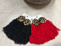 Image of Leopard Button Post Tassels 