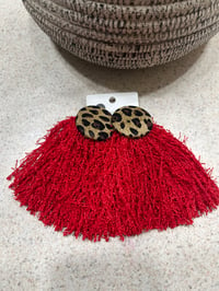 Image of Leopard Button Post Tassels 