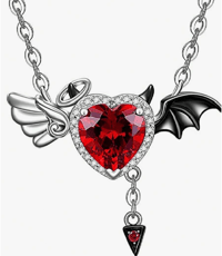 half angel half demon heart necklace