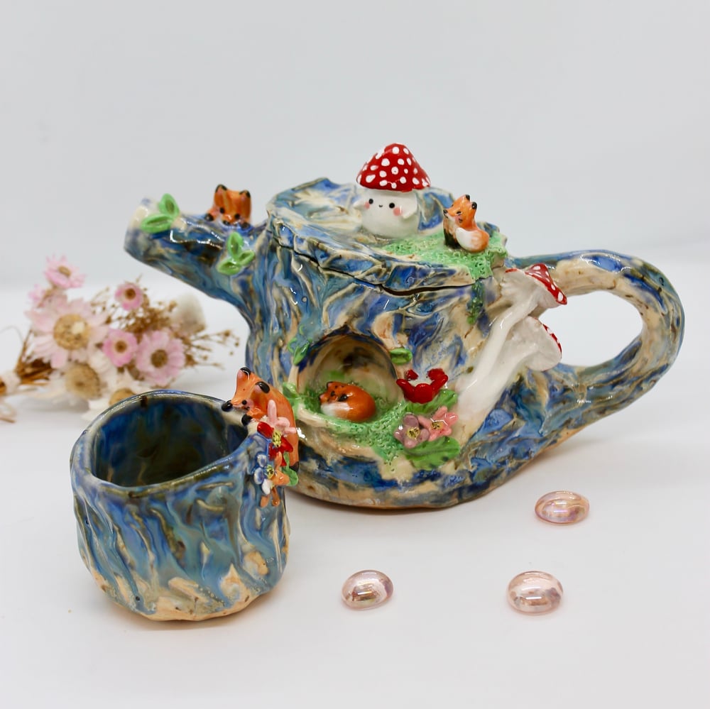 Image of Fox tea pot set