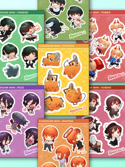 Image of Chainsaw Man Sticker Sheets 