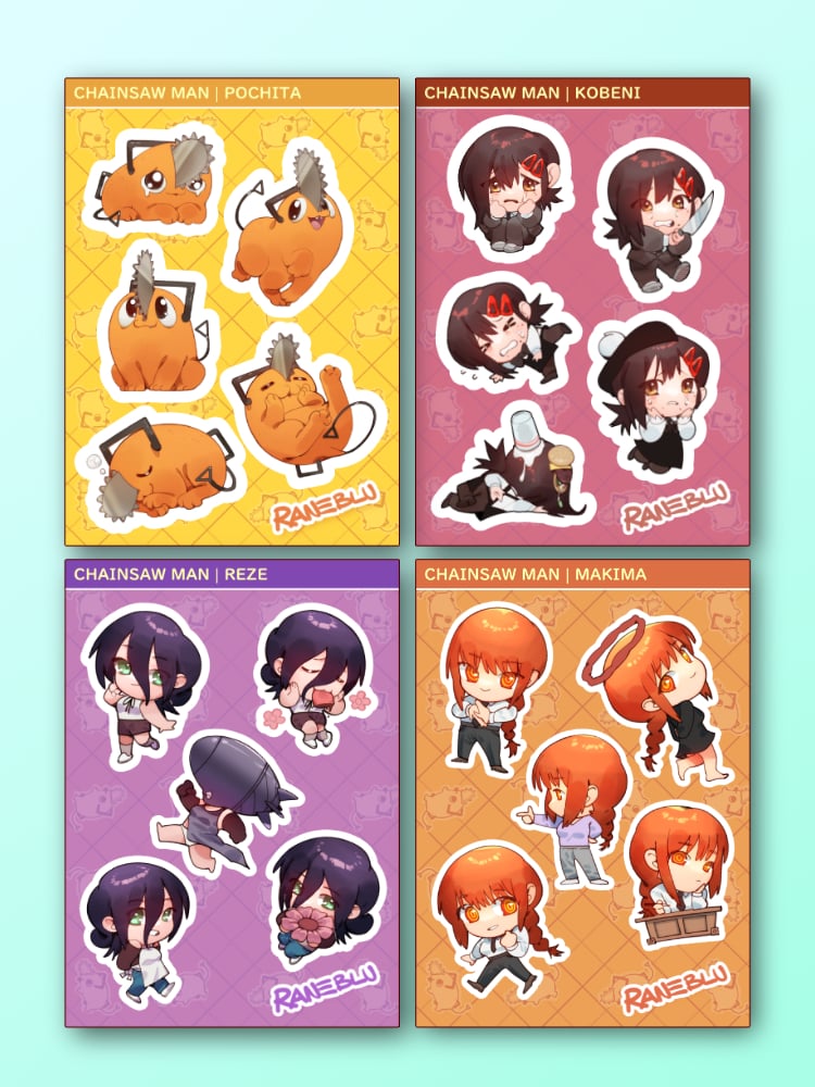 Image of Chainsaw Man Sticker Sheets 