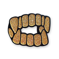 Image 1 of Glitter Fangs Enamel Pin Badge