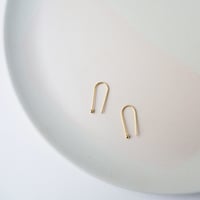 Image 3 of Small Arc Earrings in Gold