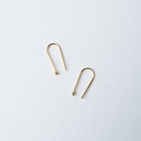 Image 5 of Small Arc Earrings in Gold