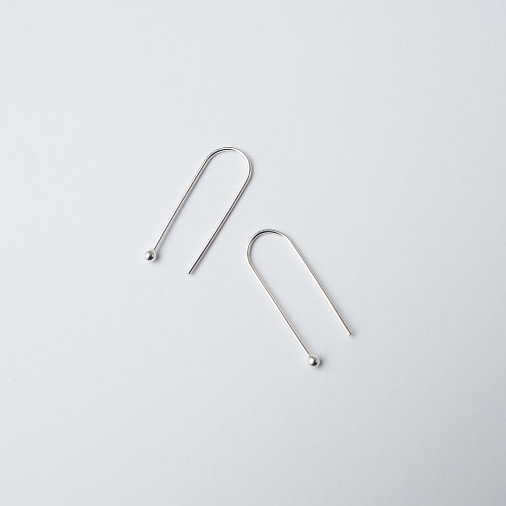 Image of Large Arc Earrings Silver