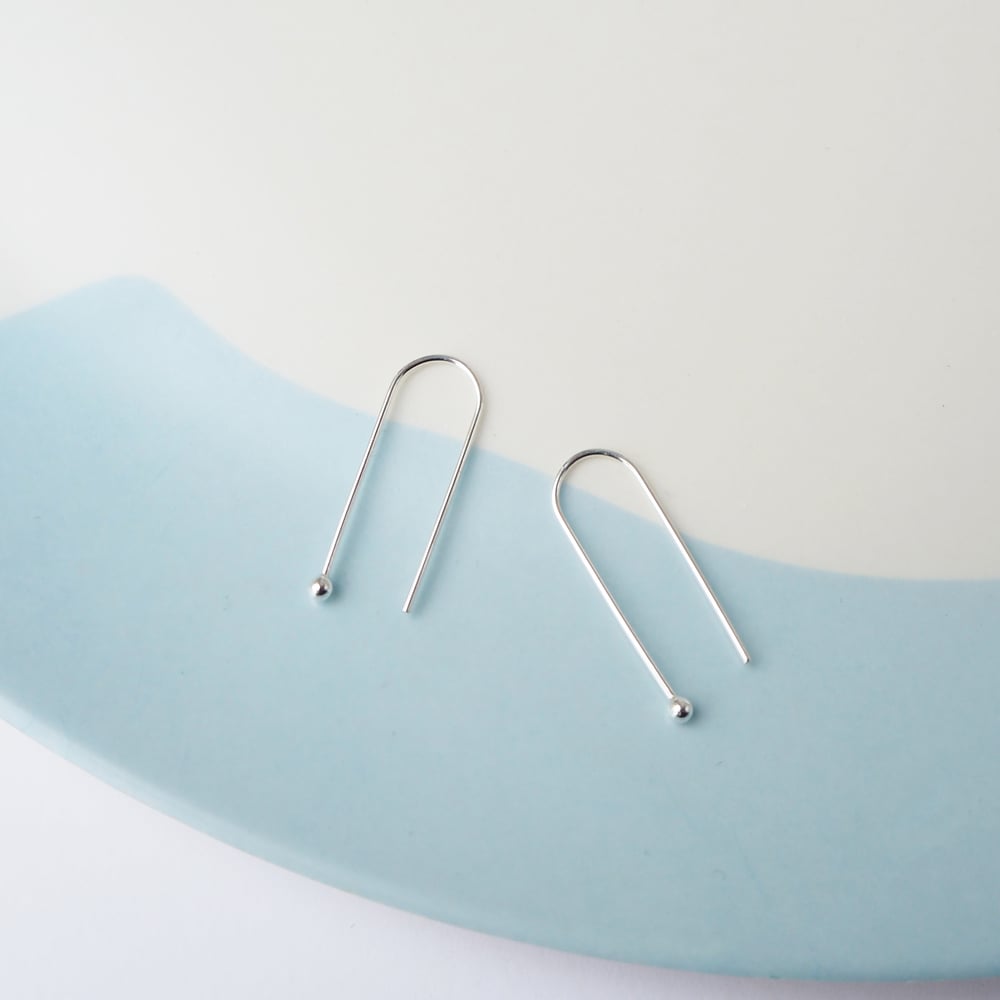 Image of Large Arc Earrings Silver