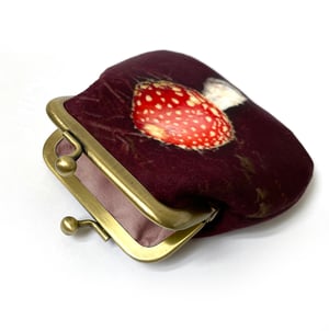 Image of Fly agaric, velvet kisslock coin purse