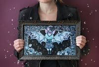 Image 4 of Framed original art. Blue bat doll