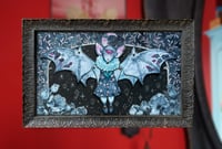 Image 1 of Framed original art. Blue bat doll