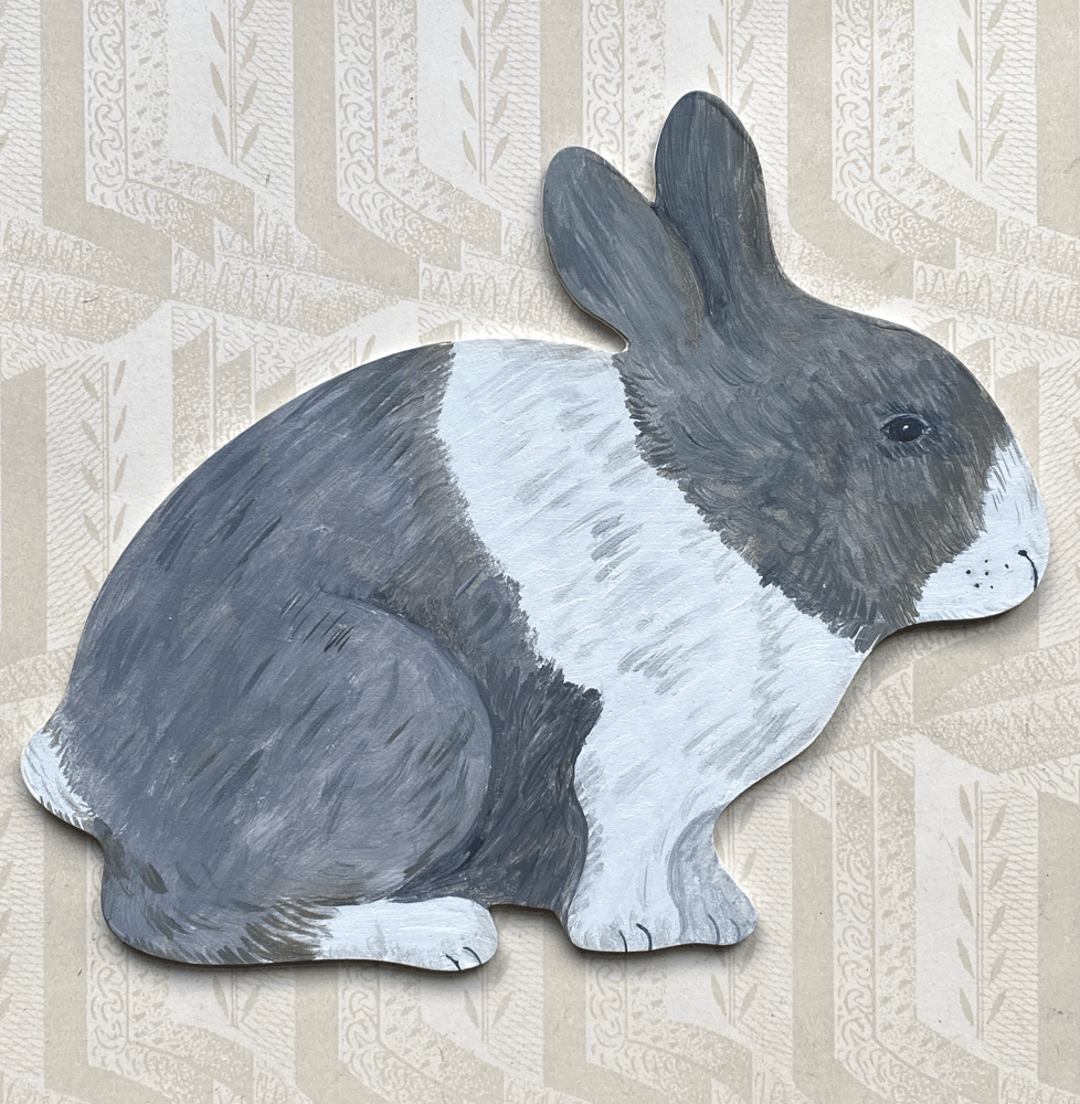 Image of Wooden painted rabbit A