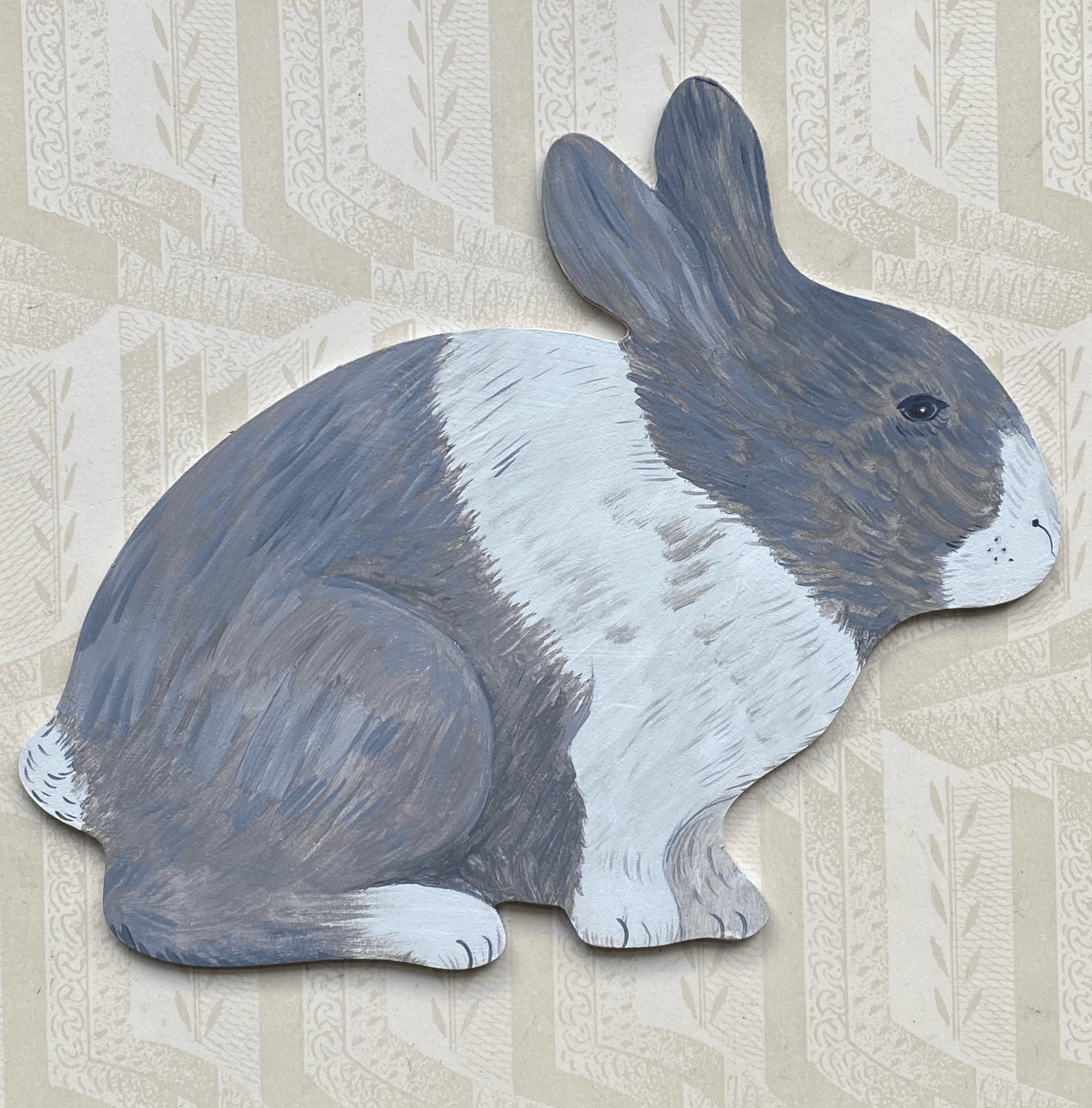 Image of Wooden painted rabbit B