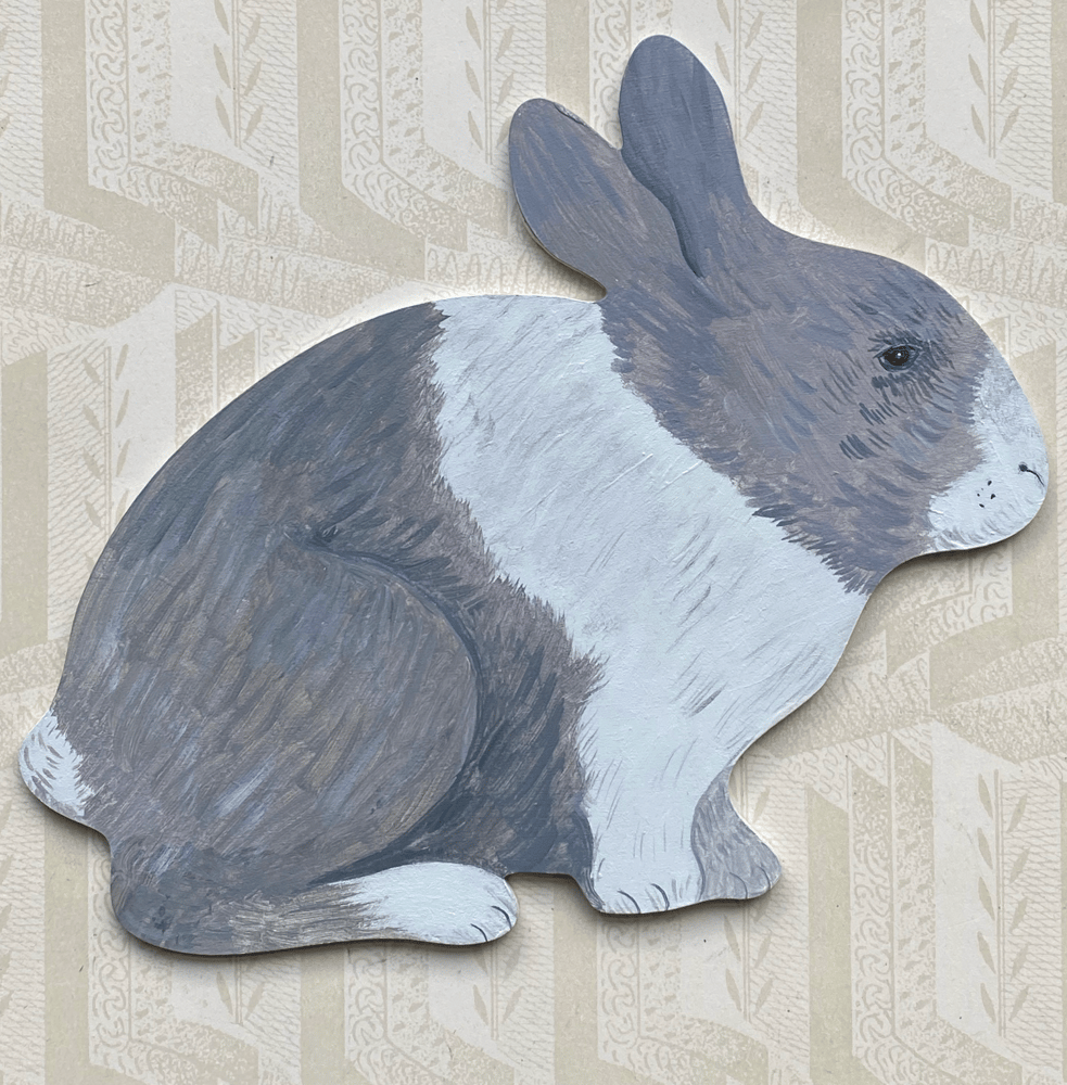 Image of Wooden painted rabbit C