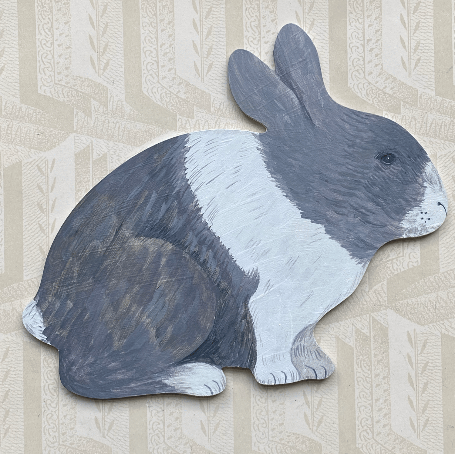 Image of Wooden painted rabbit D