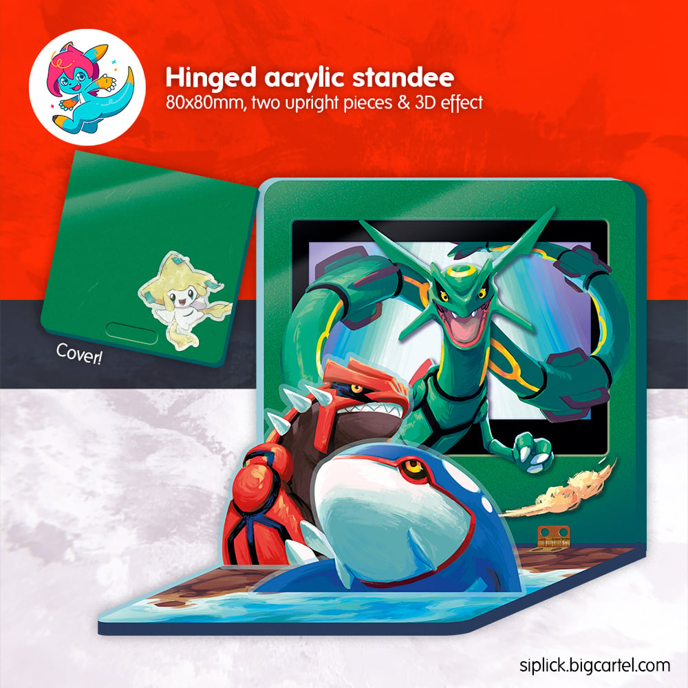 Image of PREORDER! PKMN EMERALD Hinged Standee