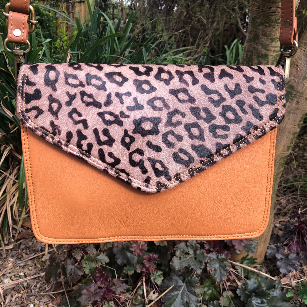 Image of Harlequin Collection - Recycled Leather Envelope Bag -#40C