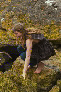 Image 1 of Pinafore Top In Brown Check