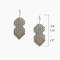 Image 3 of Boucles d'oreilles argent tissées bicolores FAROL