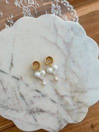 Image 1 of White Sweet Heart Dangles (Gold)