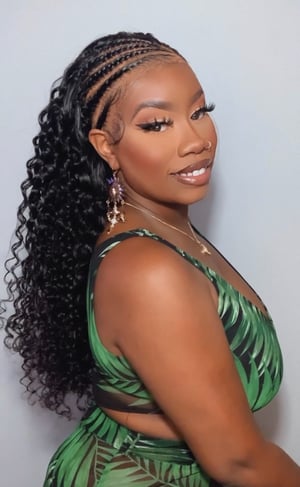 Image of Braided Deep Wave Lace Front Wig in 24”