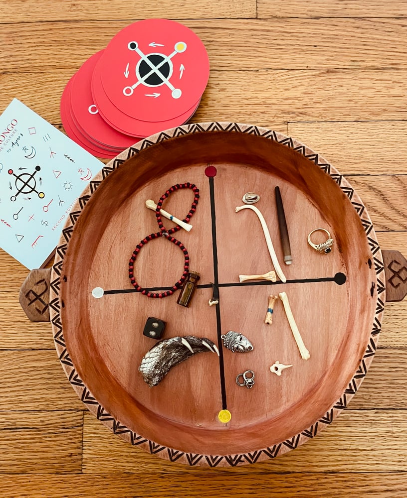 Image of Dikenga Bone Throwing Mahogany Bowl