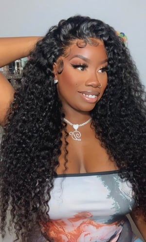 Image of Water Wave 360 Lace Wig Wig Invisible Strap in 26”