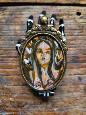 Image of Daydreamer, tiny tempera on brass