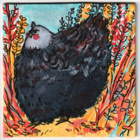 Black Chicken - Original Drawing 4x4"