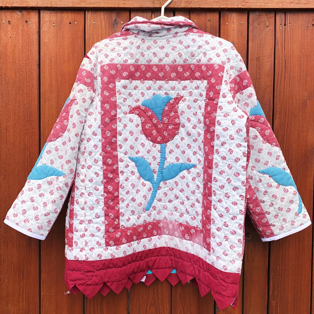 Image of Quilt Collared Coat - Tulips