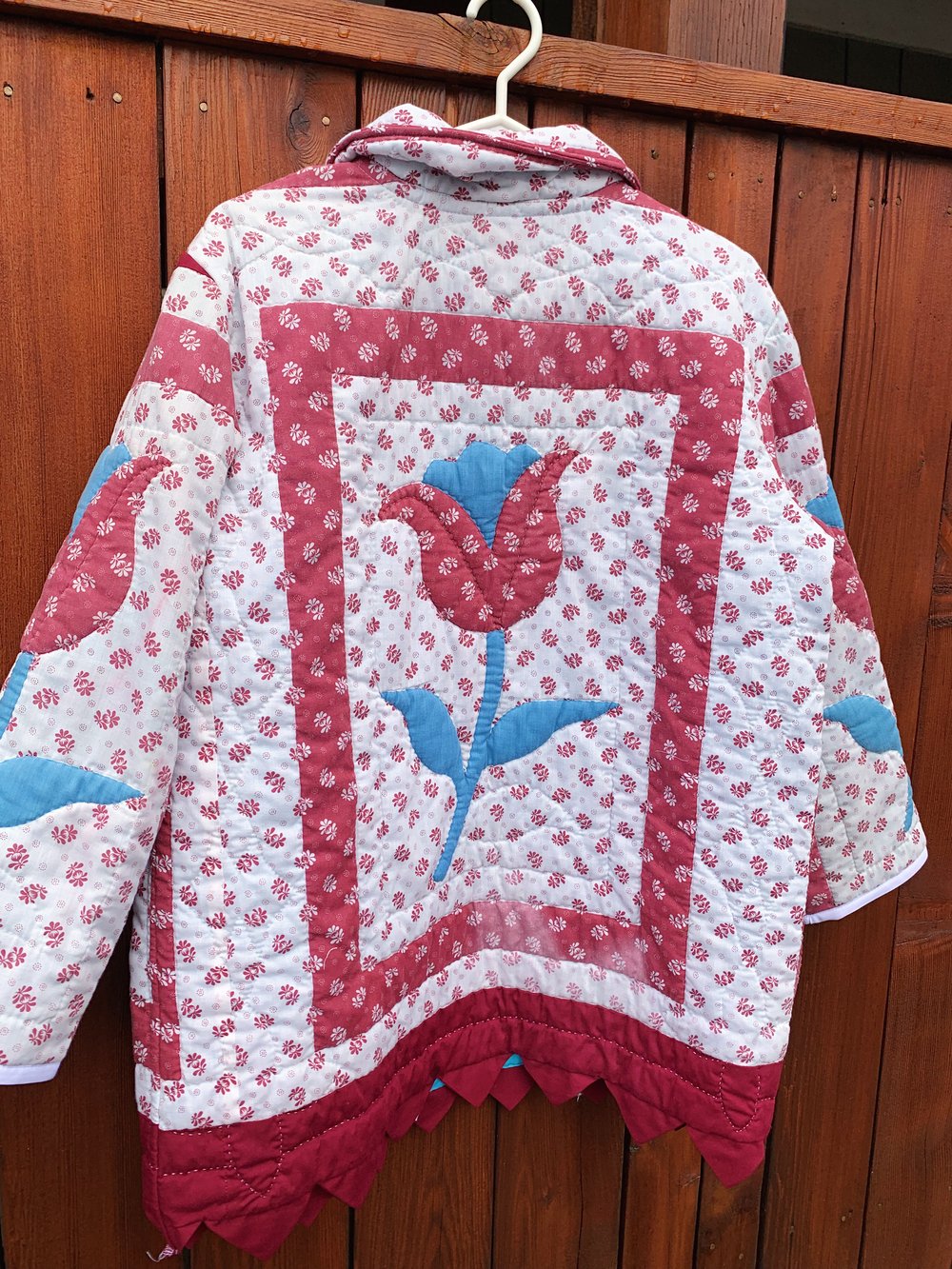 Image of Quilt Collared Coat - Tulips