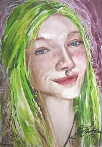 Woman with Green Hair