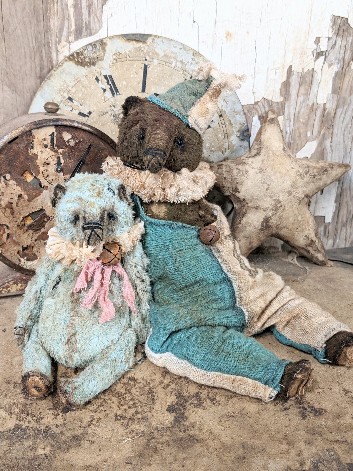 ぬいぐるみ vintage white teddy bear with rompers ぬいぐるみ・人形・置物 vintage white teddy bear with rompers