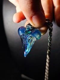 Image 1 of Dichroic shark tooth pendant 