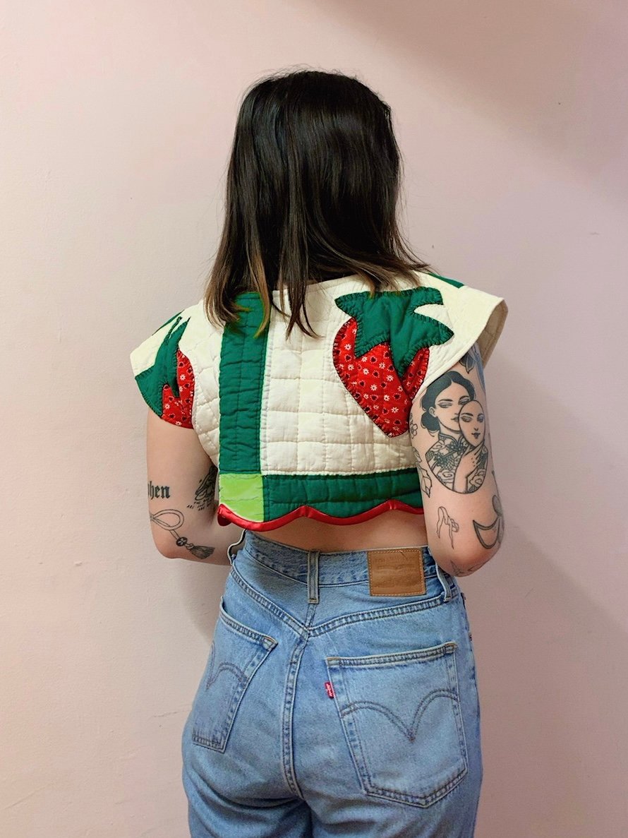 Image of Quilted Crop Top — Strawberry Babe