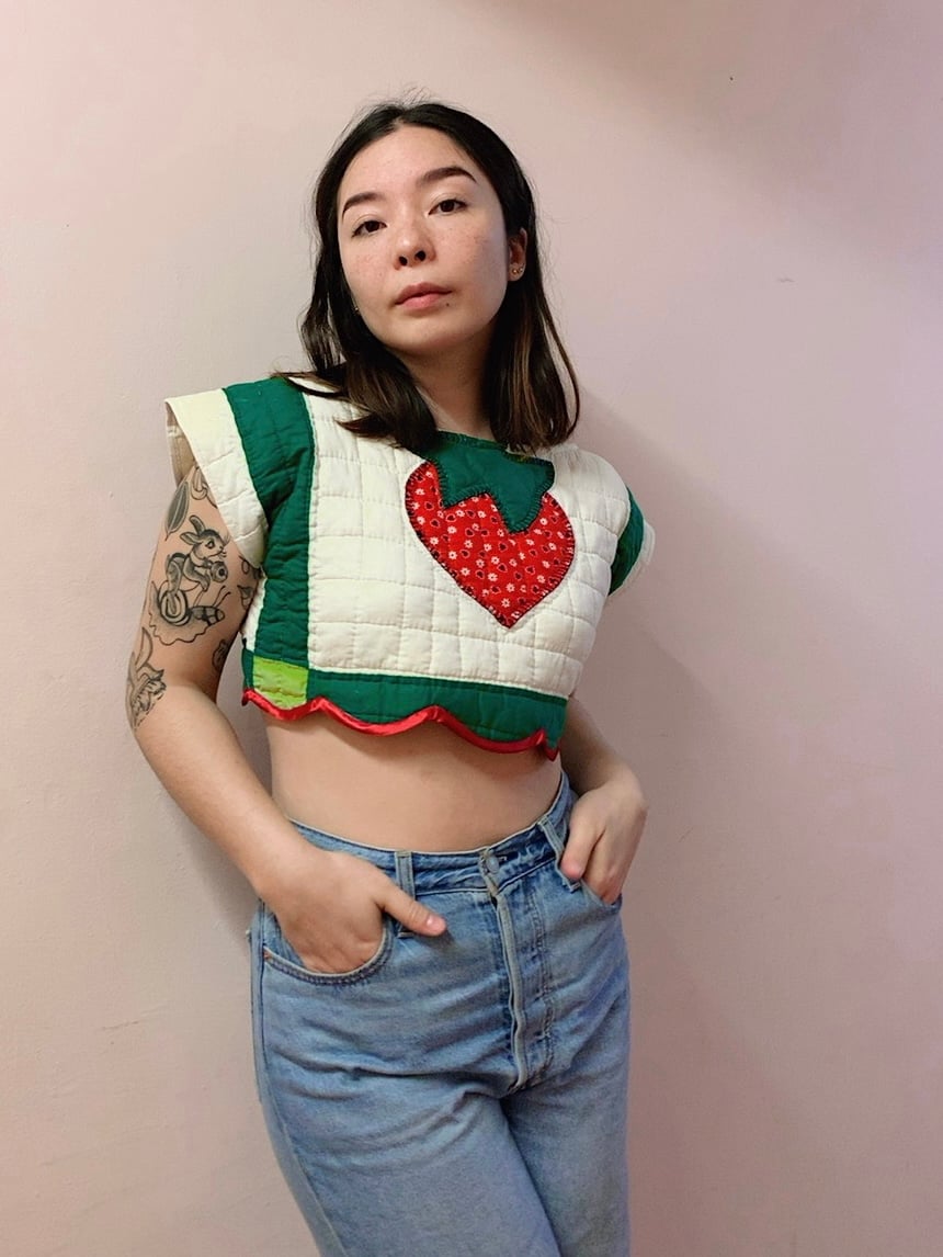 Image of Quilted Crop Top — Strawberry Babe